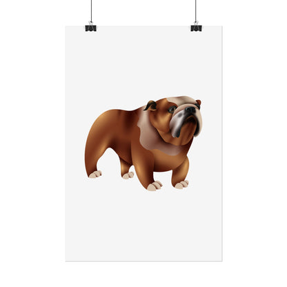 Bulldog Rolled Poster Art | Dog Lover’s Wall Decor | Unique Gift for Pet Owners | Living Room or Office Decor