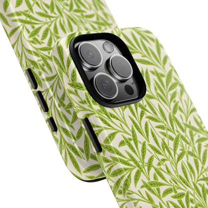 Green Leaf iPhone Case, Tough Cases, Botanical Phone Protection, Eco-Friendly Cover, Nature Lover Gift, Trendy Cell Phone Accessory