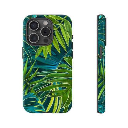 Tropical Phone Case - Durable Green Leaf Design, Eco-Friendly Gift, Trendy Accessory, Nature Lover's Case, Summer Vibes