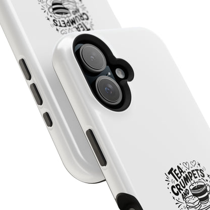 Charming Magnetic Phone Cases, Tea Crumpets Design, Adventure Lover's Gift, London Themed Case, Travel Accessory, Fun Quirky Design