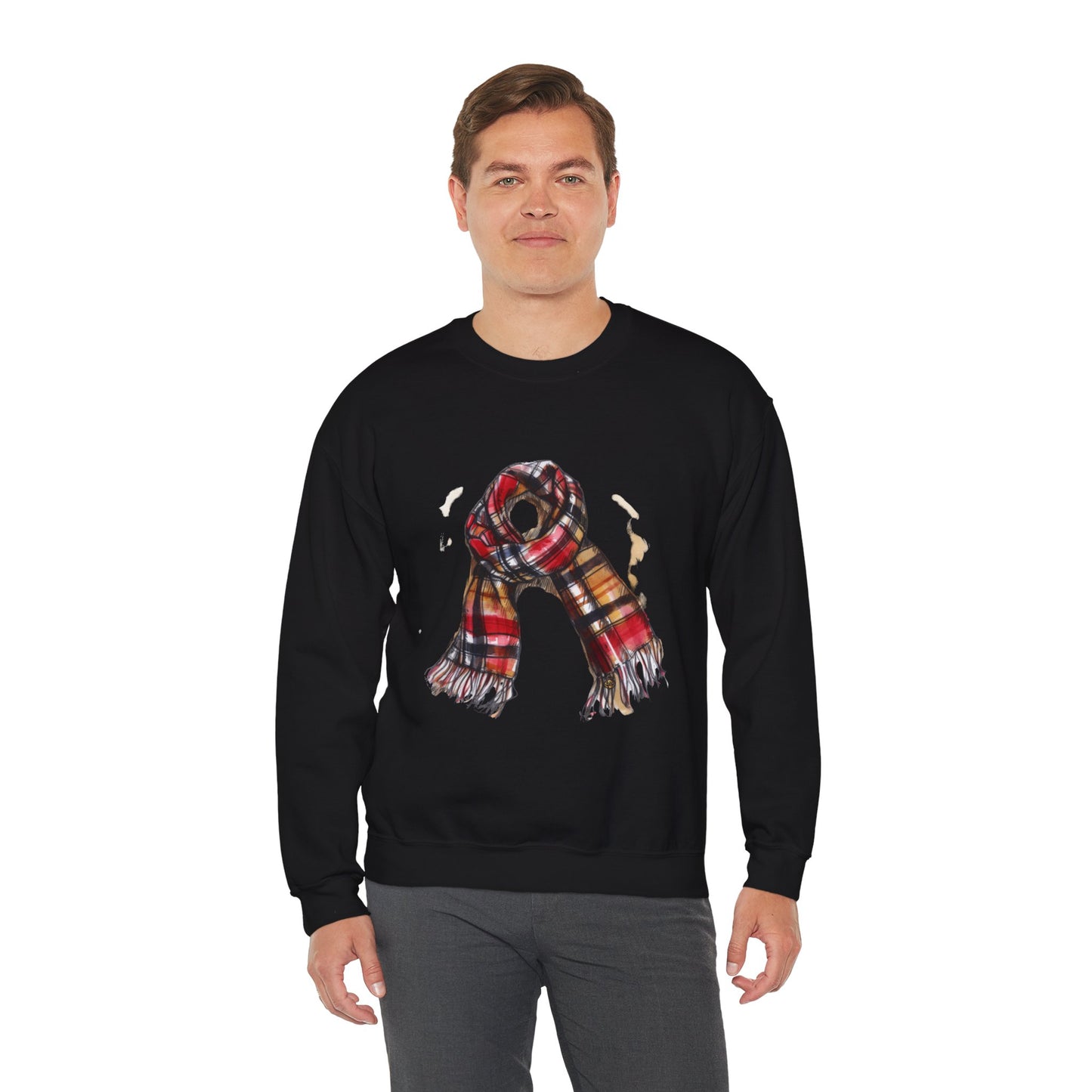 Unisex Heavy Blend™ Crewneck Sweatshirt Trendy - Classic British Plaid Scarf