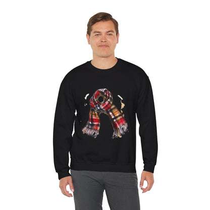 Unisex Heavy Blend™ Crewneck Sweatshirt Trendy - Classic British Plaid Scarf