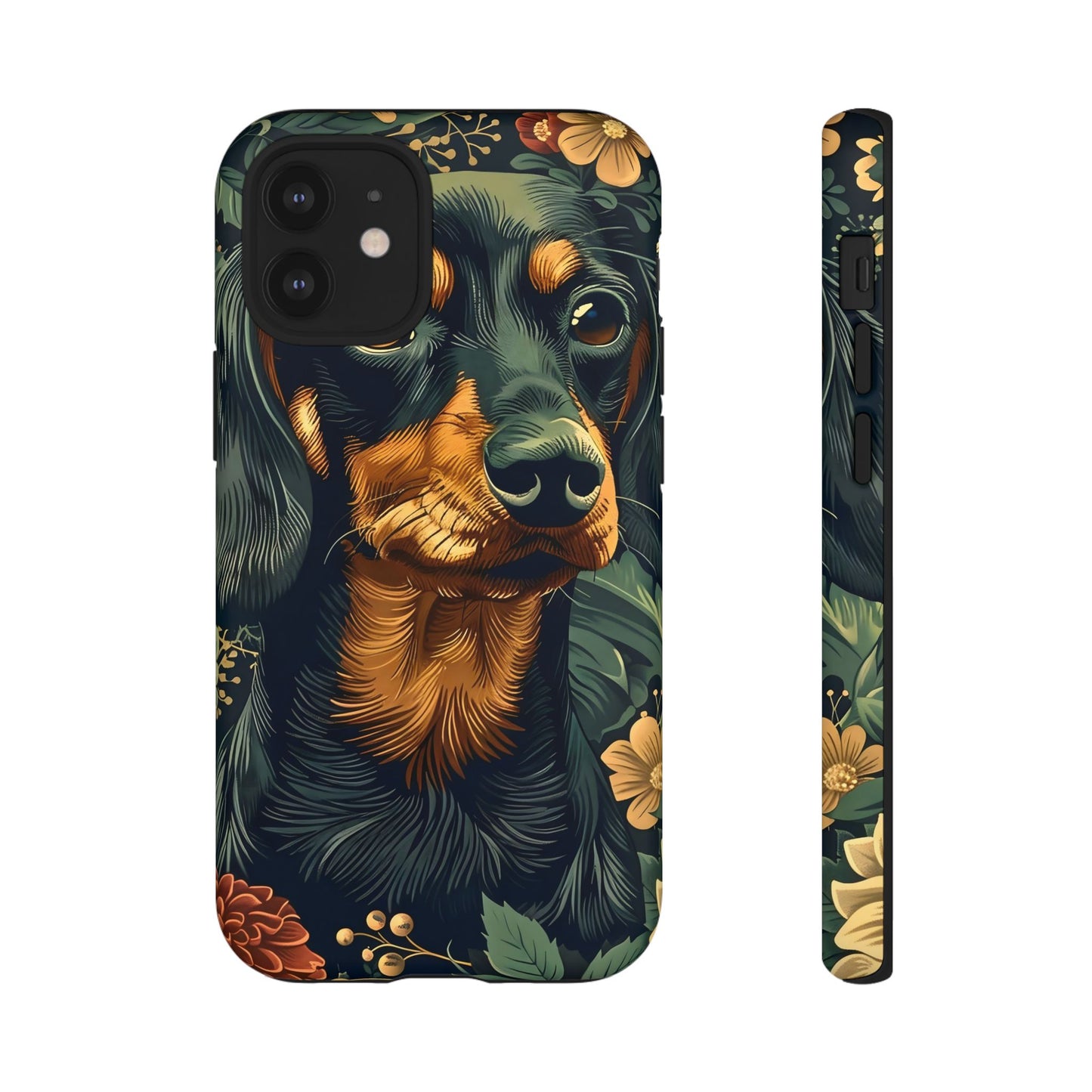 Dachshund Phone Case, Floral Pet Phone Cover, Dog Lover Gift, Tough Phone Case, Custom Dachshund Design, Unique Dog Owner Accessory