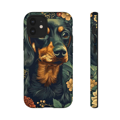 Dachshund Phone Case, Floral Pet Phone Cover, Dog Lover Gift, Tough Phone Case, Custom Dachshund Design, Unique Dog Owner Accessory