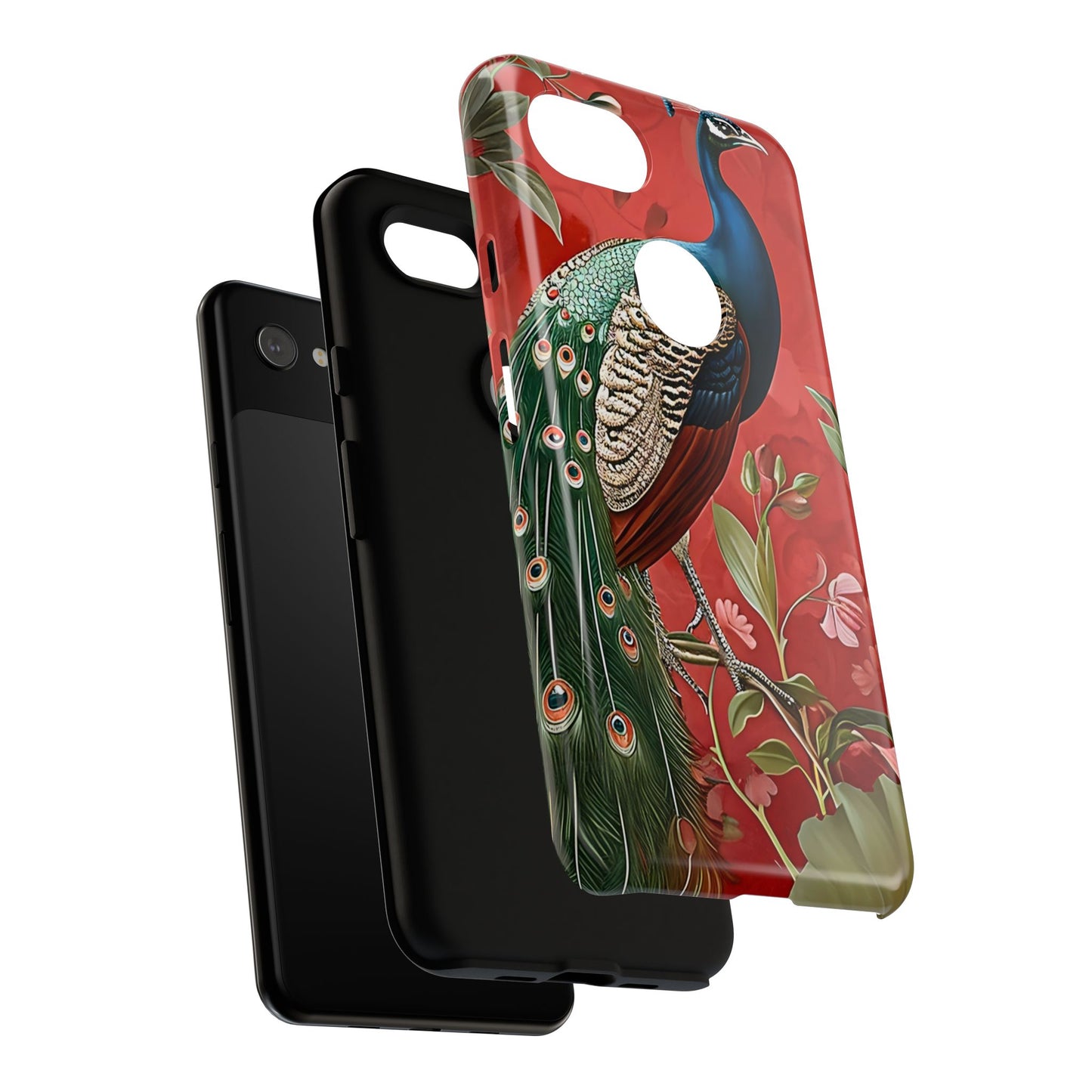 Peacock Tough Phone Case | Stylish Phone Cover, Unique Gift for Nature Lovers, Phone Accessory, Vibrant Floral Design