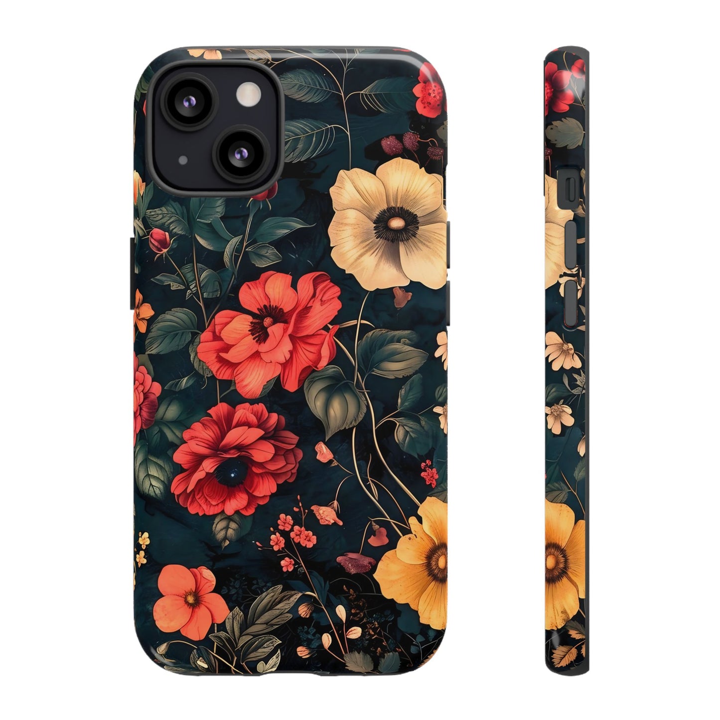 Floral Phone Case, Tough Cases, Flower Motif, Protective Cover, Gift for Her, Floral Design, Spring Accessory