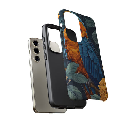 Tropical Parrot Phone Case - Tough Cases, Colorful Phone Cover, Nature Lover Gift, Floral Design, Bird Lover Accessory