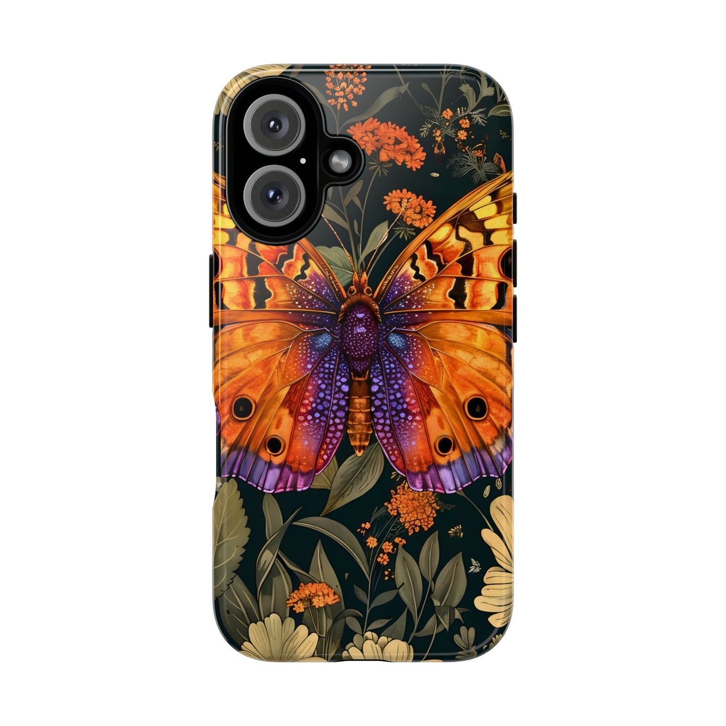 Butterfly Phone Case, Tough Cases for Nature Lovers, Vibrant Floral Design, Gift for Her, Cute Phone Accessories, Butterfly Artwork
