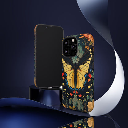 Butterfly Floral Phone Case, Art-inspire Tough Case, Gift for Nature Lovers, Butterfly Pattern Cover, Eco-Friendly Mobile Accessory