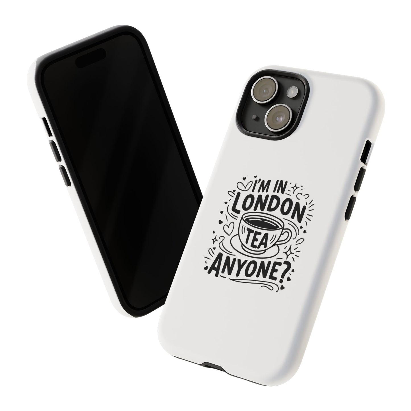 Phone Case with Tea Design, London Souvenir, Travel Accessory, Gift for Tea Lovers, Fun Phone Cover, Unique Mobile Case
