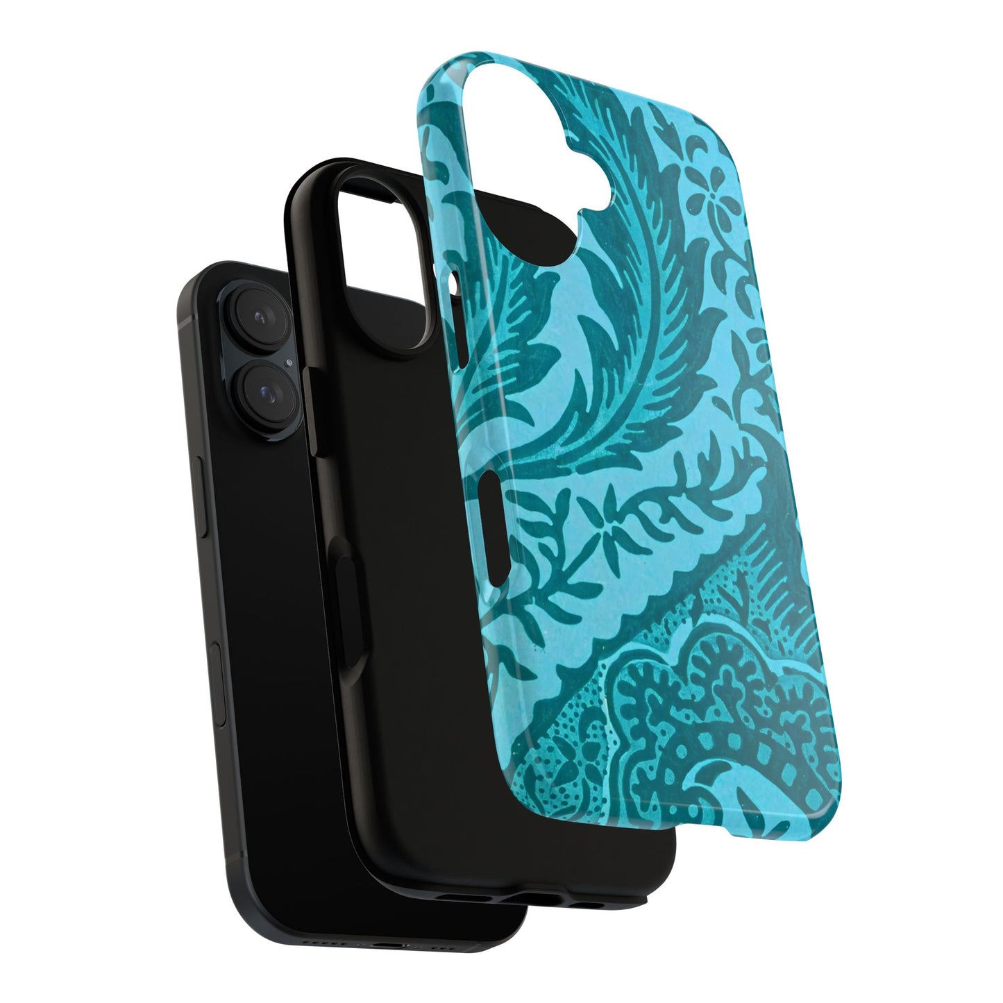 Protective Phone Case with Elegant Teal Design, Tough Cases, Floral Phone Cover, Stylish Smartphone Protection, Gifts for Her, Trendy [...]