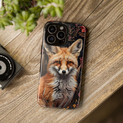 Fox Floral Phone Case, Tough Cases for Animal Lovers, Nature Themed Gift, Cute Phone Cover, Wild Fox Protector