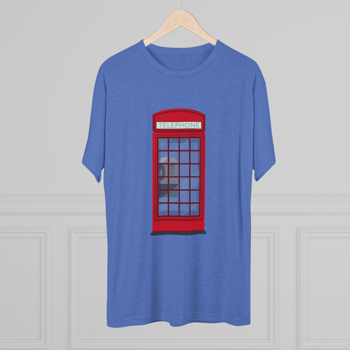 Iconic British Public Telephone - Classic Red Phone Box Unisex Tri-Blend Crew Tee