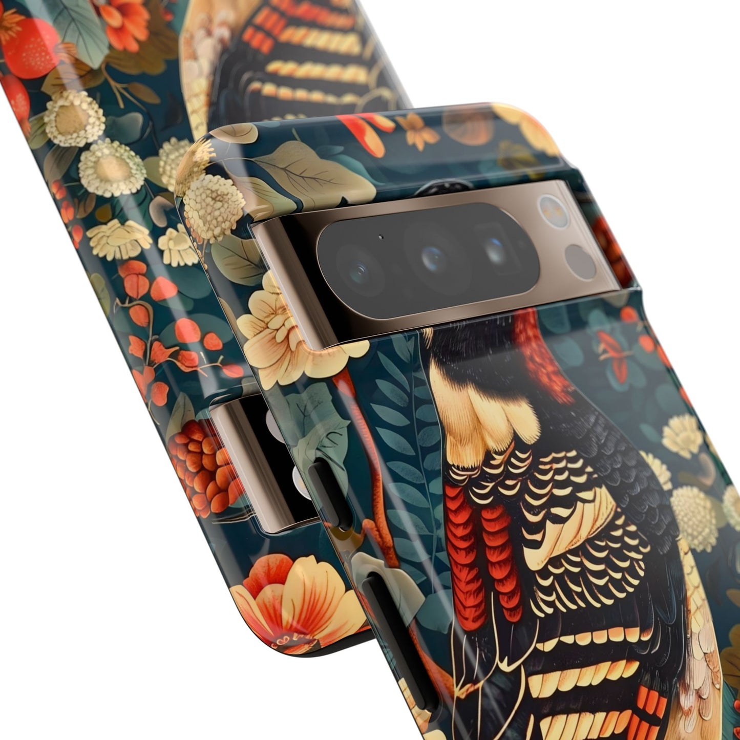 Nature-Inspired Phone Case with Floral Art, Tough Phone Cover, Protective Case, Gift for Nature Lovers, Unique Phone Accessory