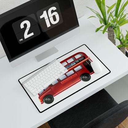 London Transport Bus Desk Mat - Stylish Office Decor, Gaming Mat, Workstation Accessory, Gift for Kids & Adults