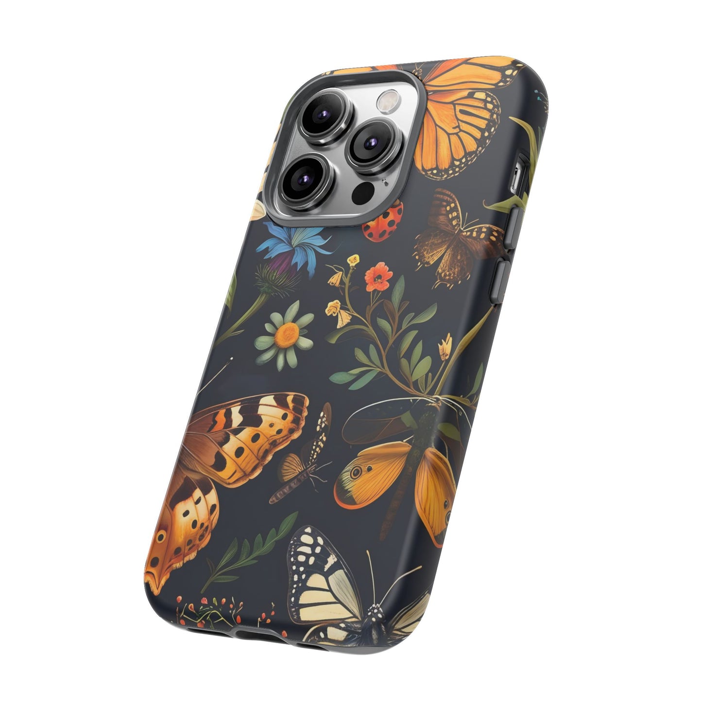 Nature-Inspired Phone Case | Floral Butterfly Design, Tough Phone Cover, Gift for Nature Lovers, Cute Butterfly Case, Home Decor