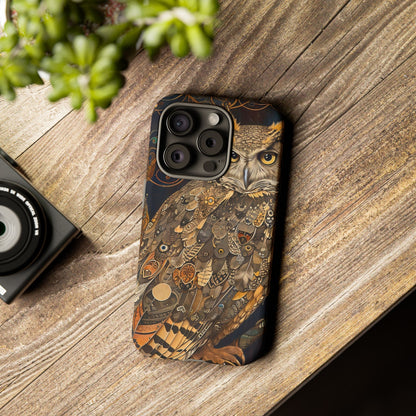 Owl Phone Case, Tough Cases for Nature Lovers, Artistic Owl Design, Bird Phone Cover, Unique Gift for Wildlife Enthusiasts