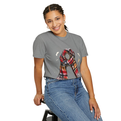Unisex Garment-Dyed T-shirt - Classic British Plaid Scarf Design
