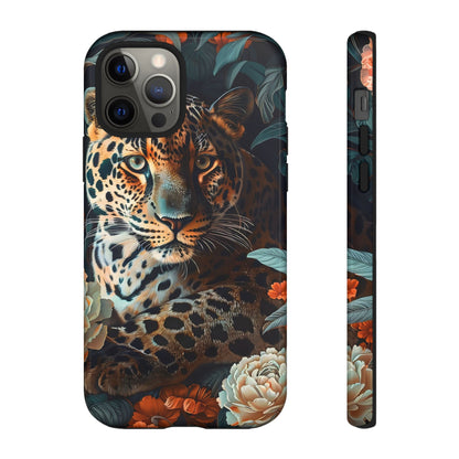 Wildlife Phone Case with Leopard Design | Tough Cases, Animal Prints, Floral Phone Cover, Gift for Nature Lovers, Unique Phone Accessories