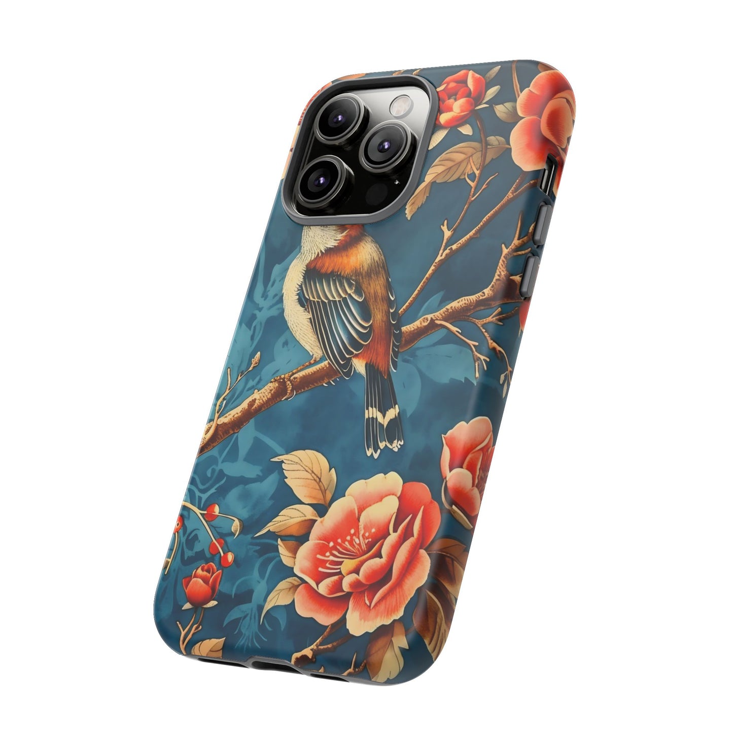 Bird & Floral Phone Case, Tough Cases for Nature Lovers, Gift for Her, Customizable Design, Vibrant Tech Accessories
