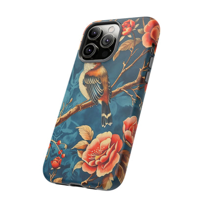 Bird & Floral Phone Case, Tough Cases for Nature Lovers, Gift for Her, Customizable Design, Vibrant Tech Accessories