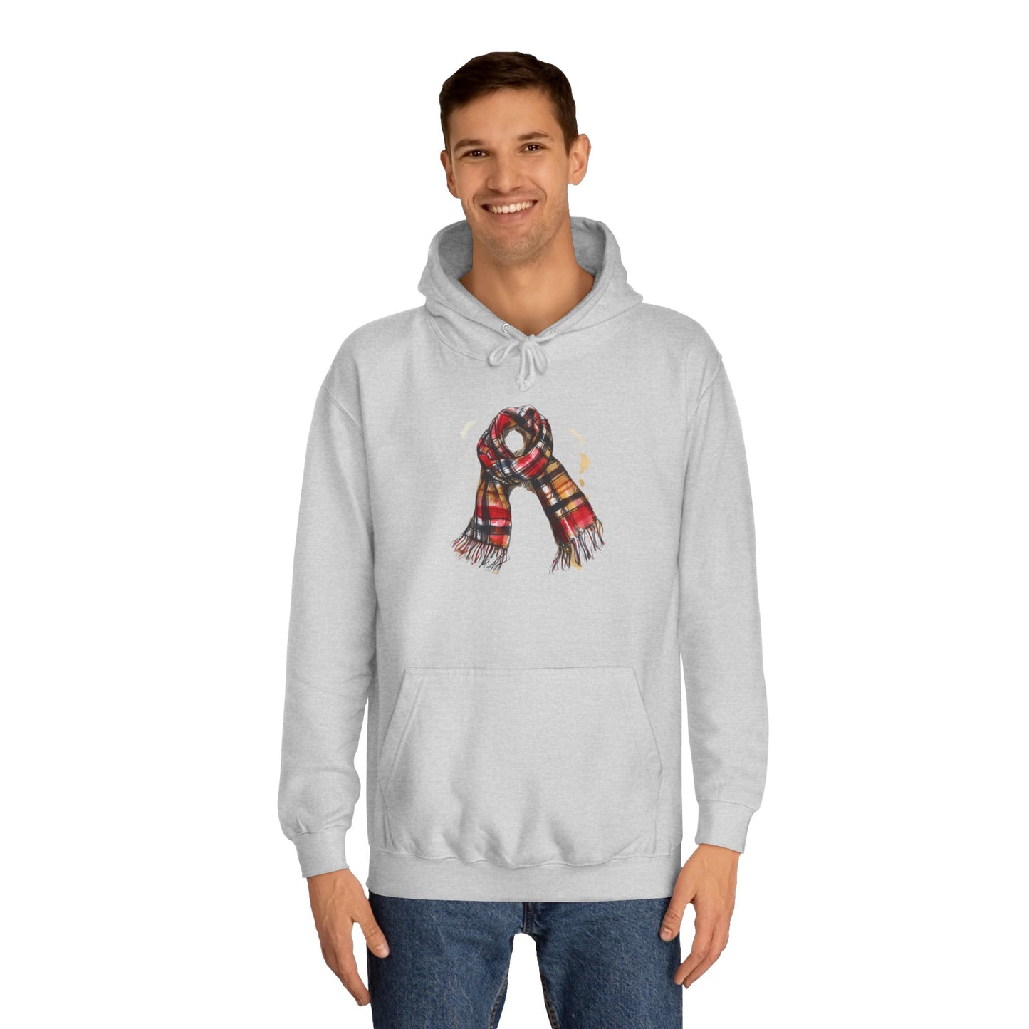 Unisex College Hoodie - Versatile British Plaid Scarf