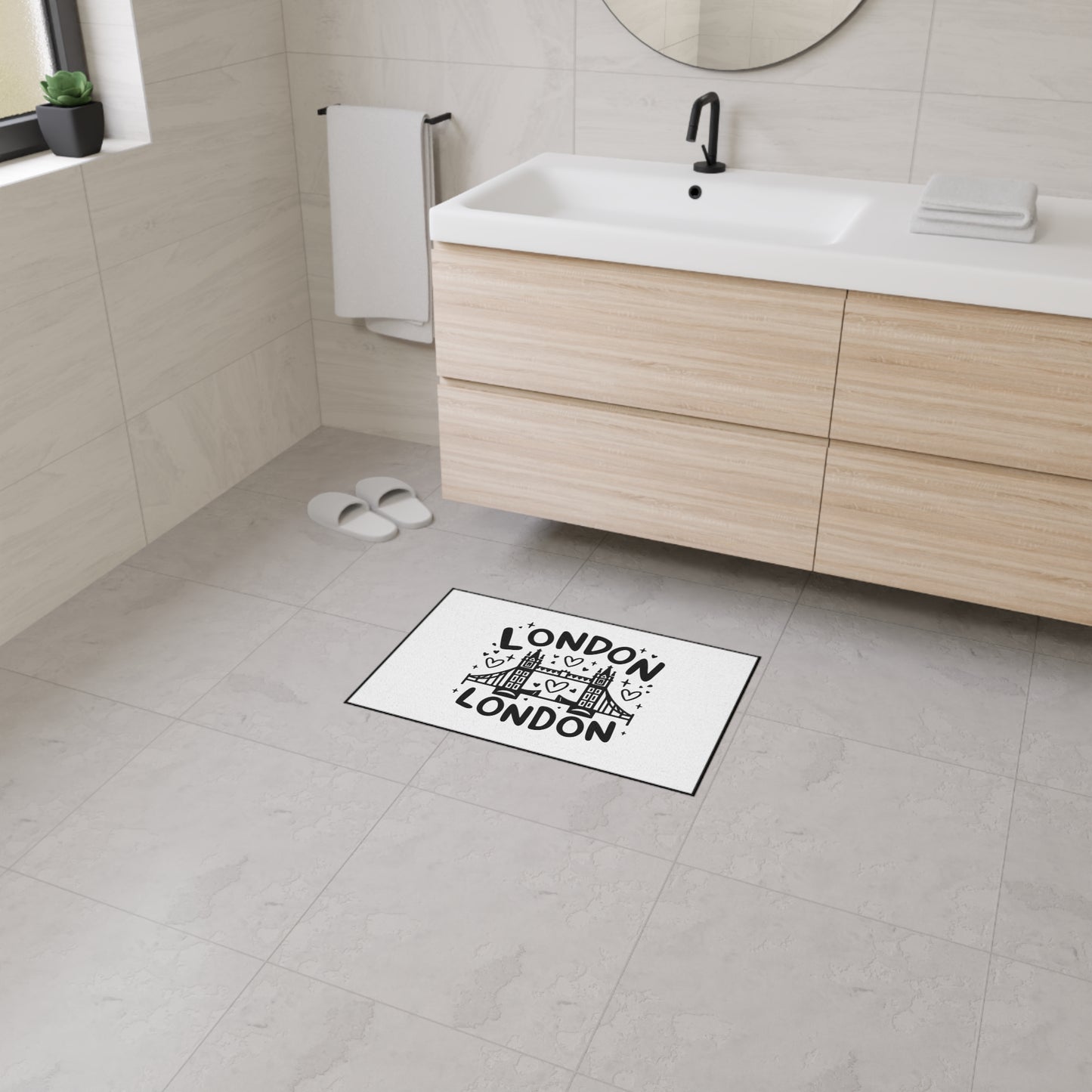 London-Themed Heavy Duty Floor Mat | Welcome Mat, Home Decor, Travel Gift, Rug, Kitchen Mat