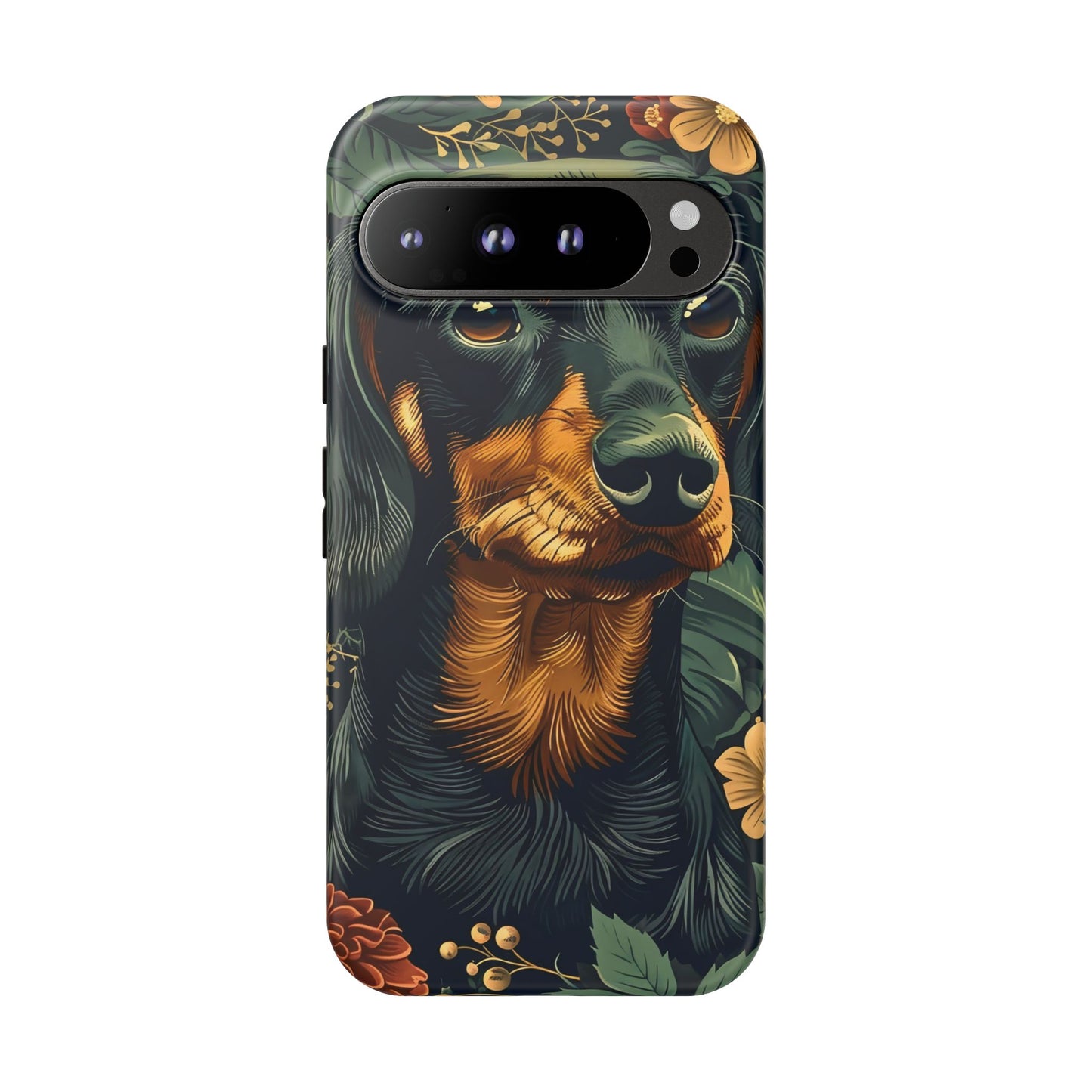 Dachshund Phone Case, Floral Pet Phone Cover, Dog Lover Gift, Tough Phone Case, Custom Dachshund Design, Unique Dog Owner Accessory