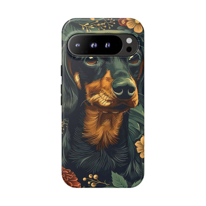Dachshund Phone Case, Floral Pet Phone Cover, Dog Lover Gift, Tough Phone Case, Custom Dachshund Design, Unique Dog Owner Accessory