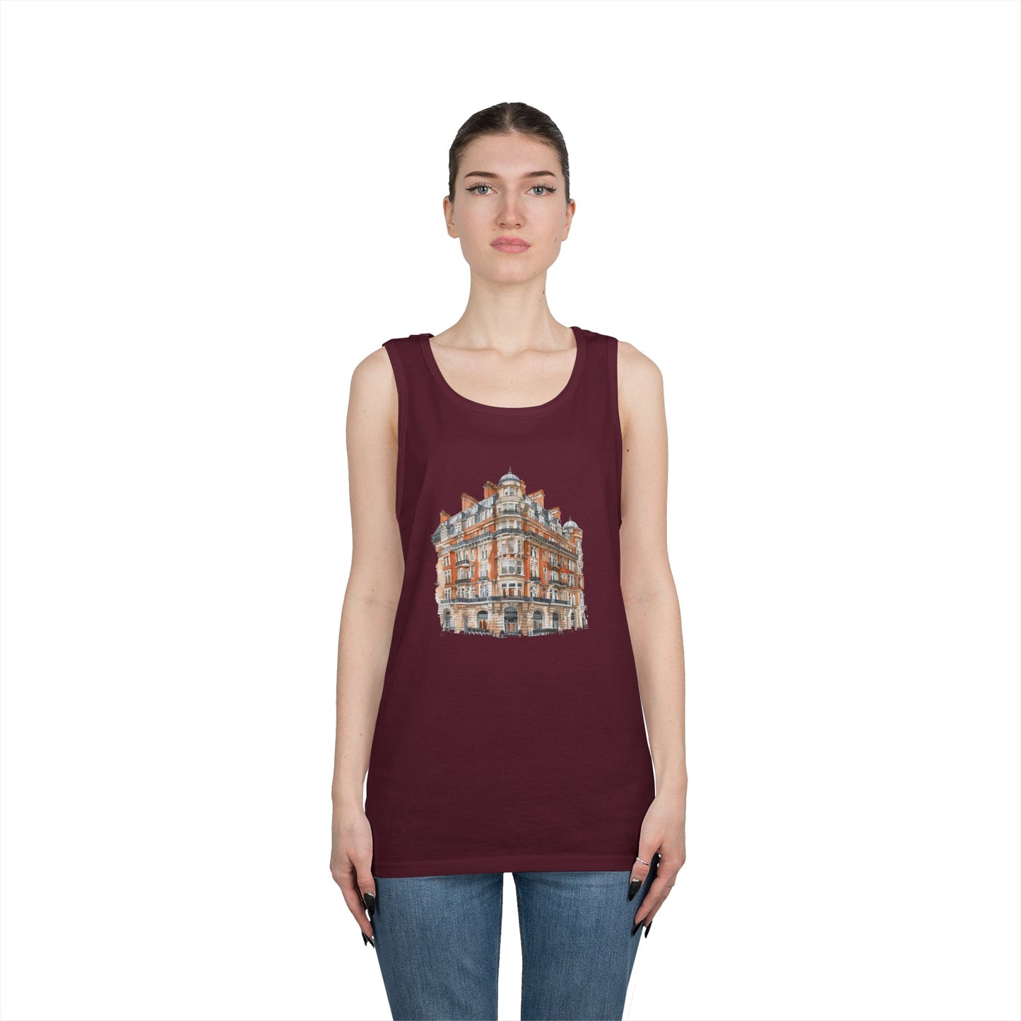 Unisex Heavy Cotton Tank Top - Classic British Architecture - Elegant Historic Building