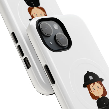Cute Police Officer Phone Case, Tough Magnetic Case for Kids, Unique Gift for Law Enforcement Fans, Durable Mobile Cover