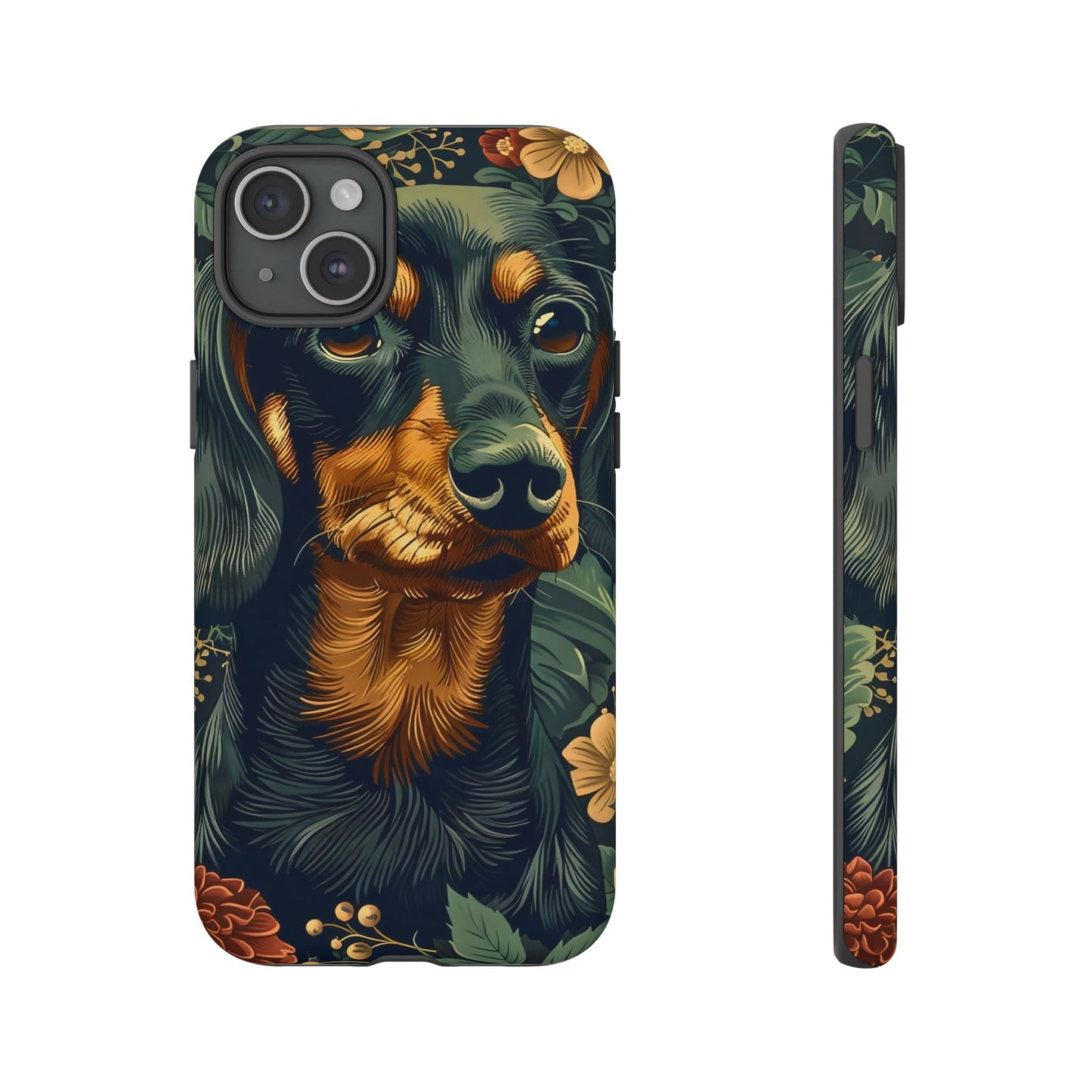 Dachshund Phone Case, Floral Pet Phone Cover, Dog Lover Gift, Tough Phone Case, Custom Dachshund Design, Unique Dog Owner Accessory