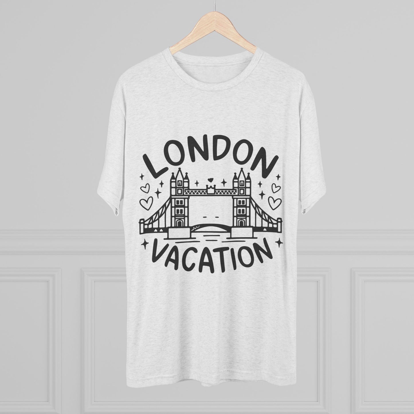 London Vacation Trendy Unisex Tri-Blend Crew Tee