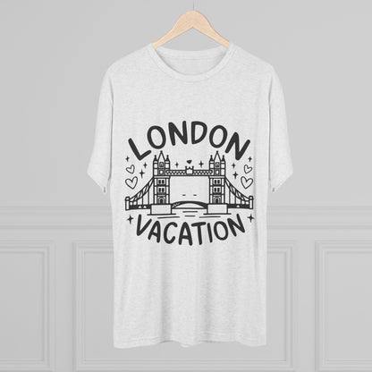London Vacation Trendy Unisex Tri-Blend Crew Tee