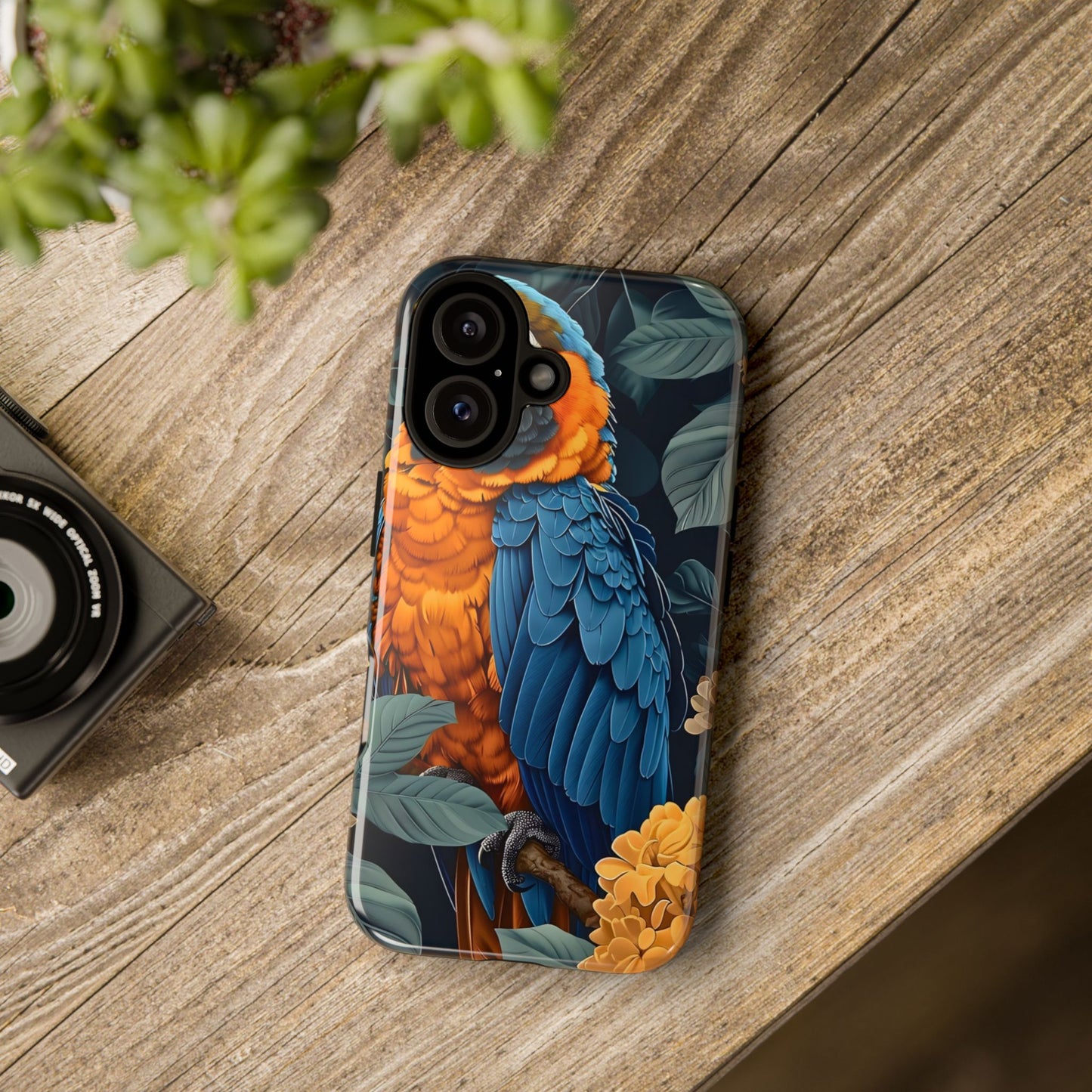 Tropical Parrot Phone Case - Tough Cases, Colorful Phone Cover, Nature Lover Gift, Floral Design, Bird Lover Accessory