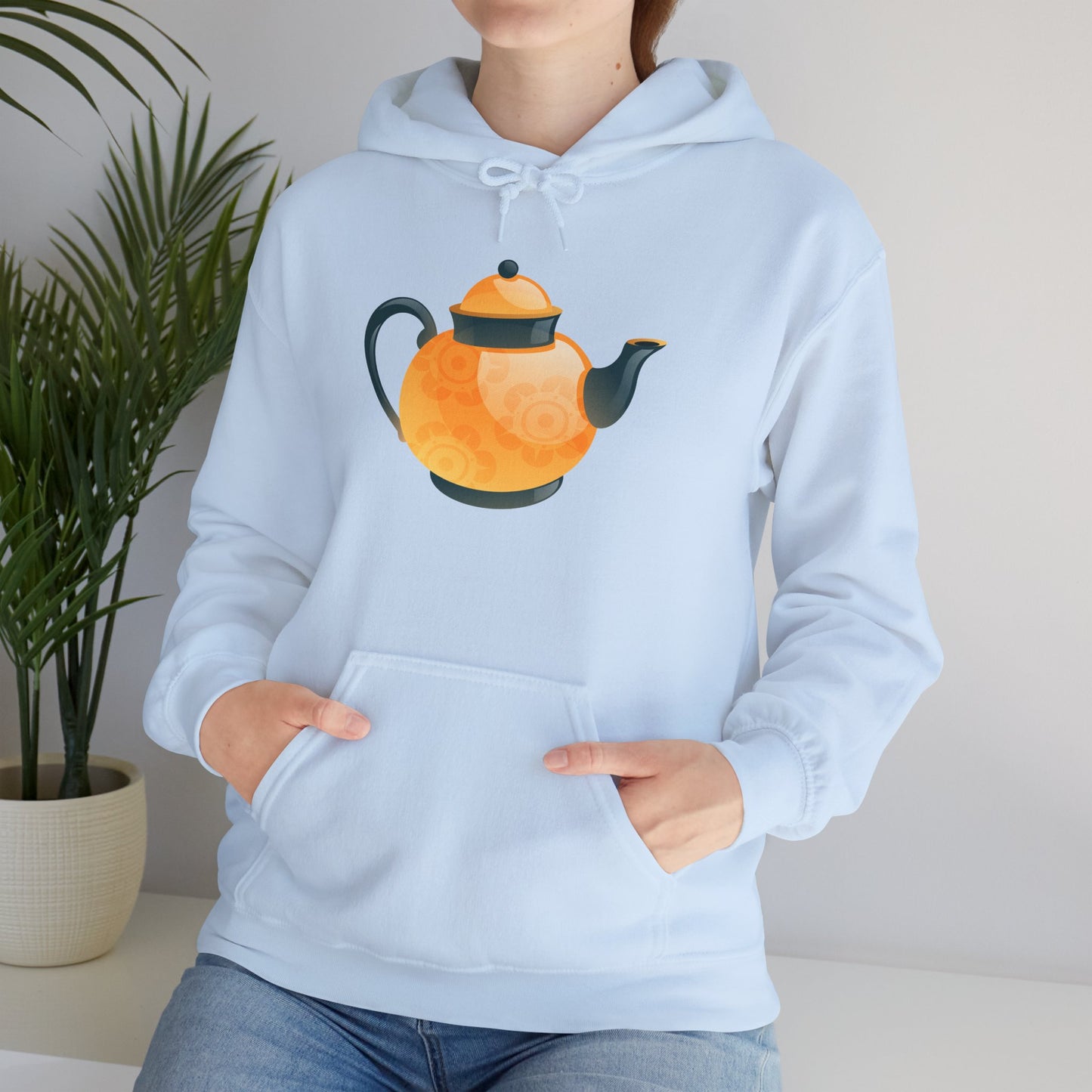 Unisex Heavy Blend™ Hooded Sweatshirt - Classic British Tea Kettle - Timeless Elegance in Tea Time