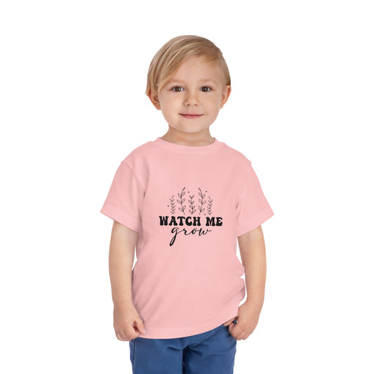 Toddler Short Sleeve Tee - Watch Me Grow - Cute and Inspirational Growth Quote Design