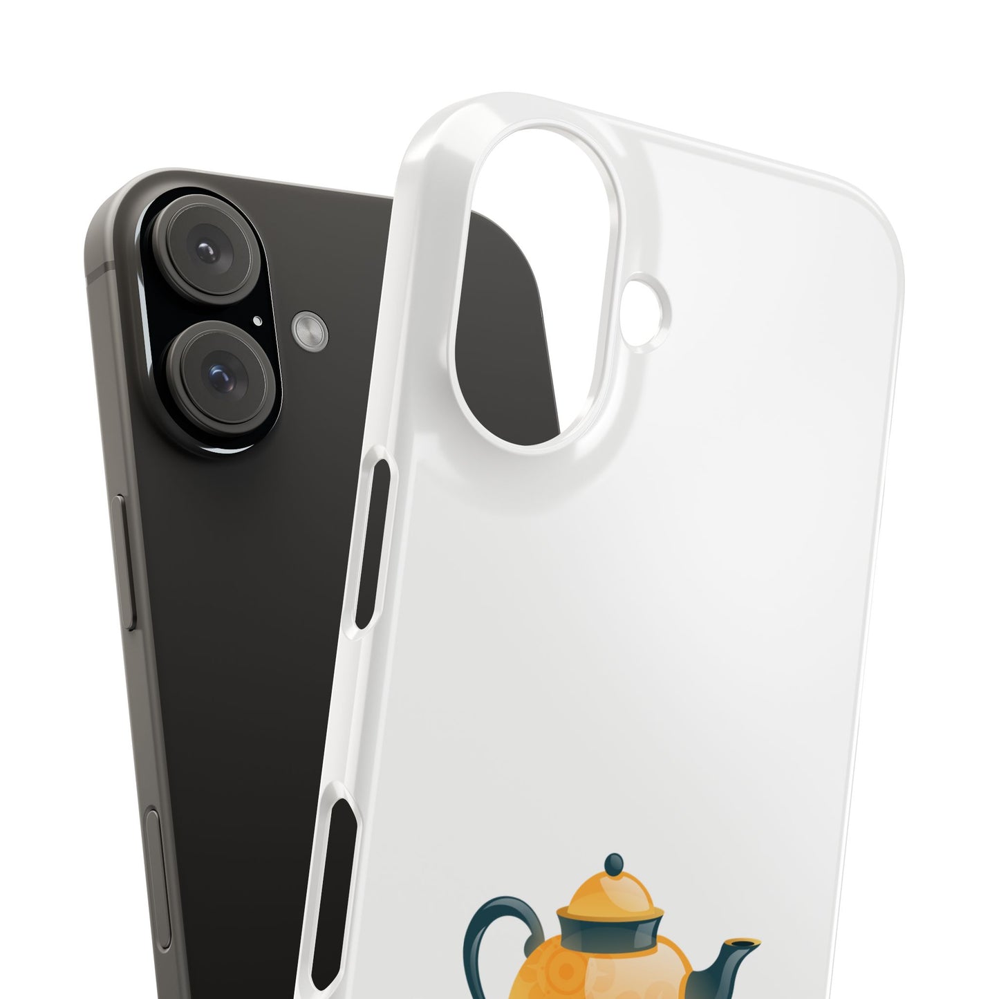 Cute Teapot Slim Phone Case, Tea Lover Gift, Stylish Phone Cover, Unique Gadget Accessory, Phone Protector for Tea Enthusiasts
