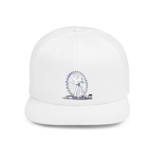 London Eye Watercolor Flat Bill Snapback