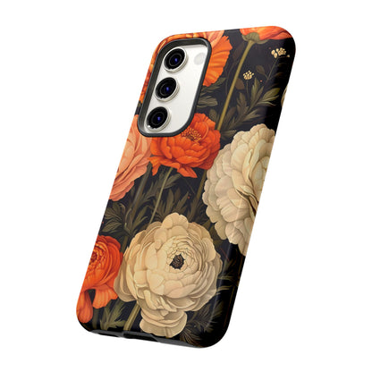 Floral Phone Case with Tough Protection, Blooming Ranunculus Design, Durable Cover, Gift for Flower Lovers, Eco-Friendly Phone Accessory