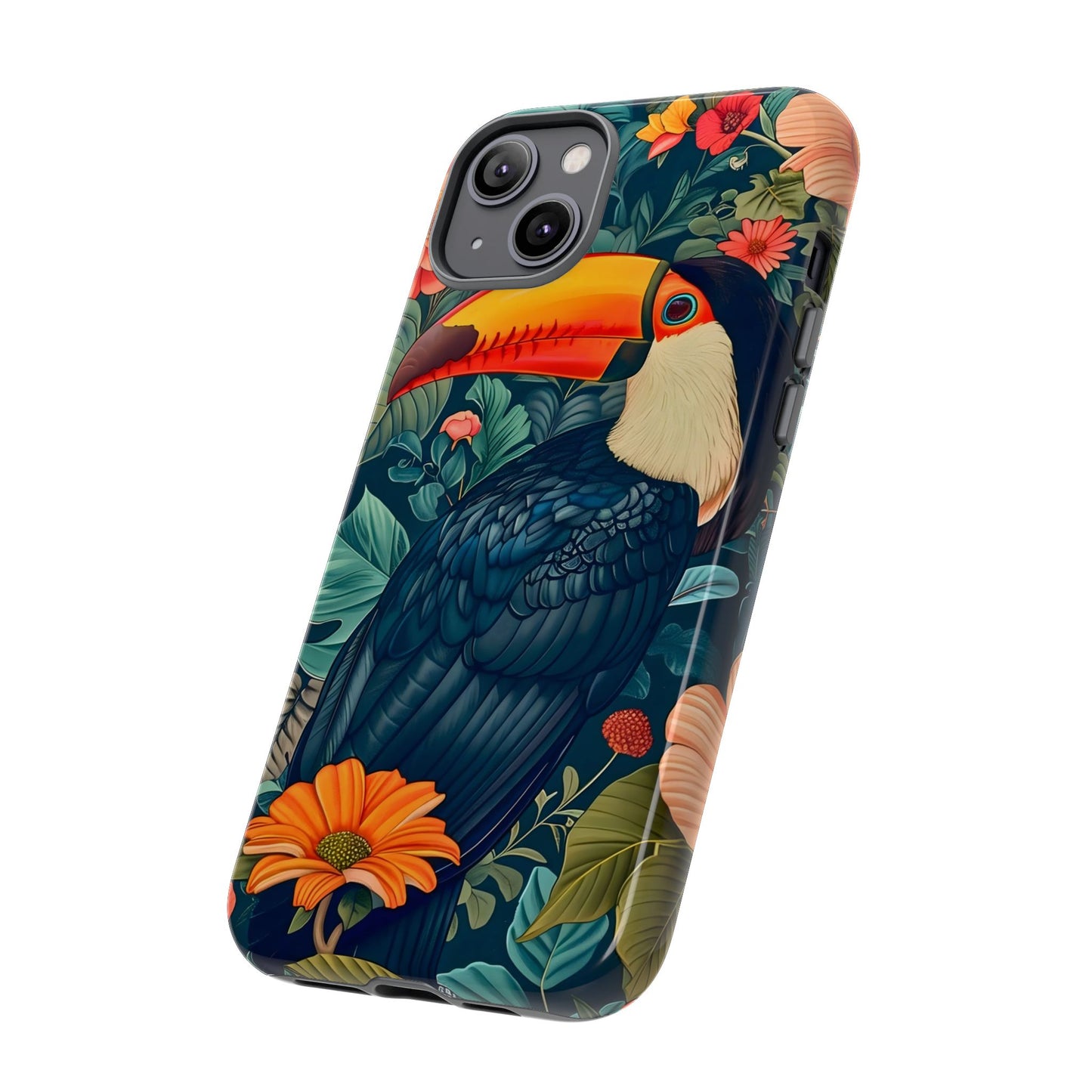 Tropical Toucan Phone Case - Cute Animal Design, Nature Lover Gift, Floral Pattern, Bird Lover Accessory, Summer Vibes