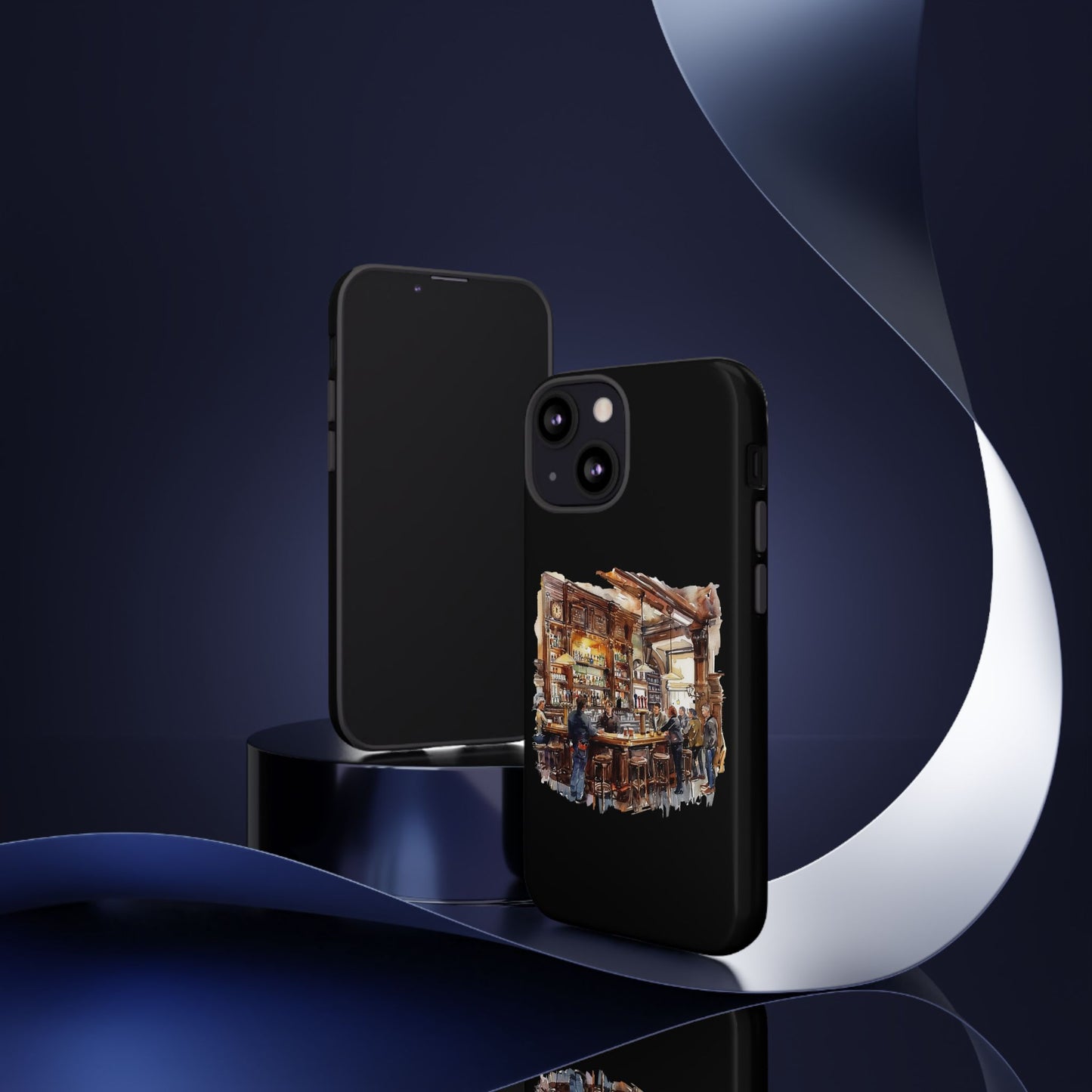 Artistic Phone Case - Cozy Pub Vibe, Trendy Smartphone Accessory, Gift for Friends, Modern Design, Durable Protection