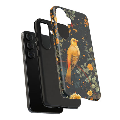 Floral Phone Case, Tough Cases with Bird Design, Nature Lover Gift, Stylish Protection, Birthday Present, Floral Phone Cover