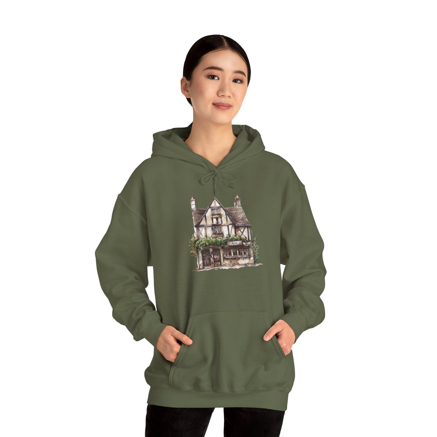 Unisex Heavy Blend™ Hooded Sweatshirt - Elegant British Village Homes