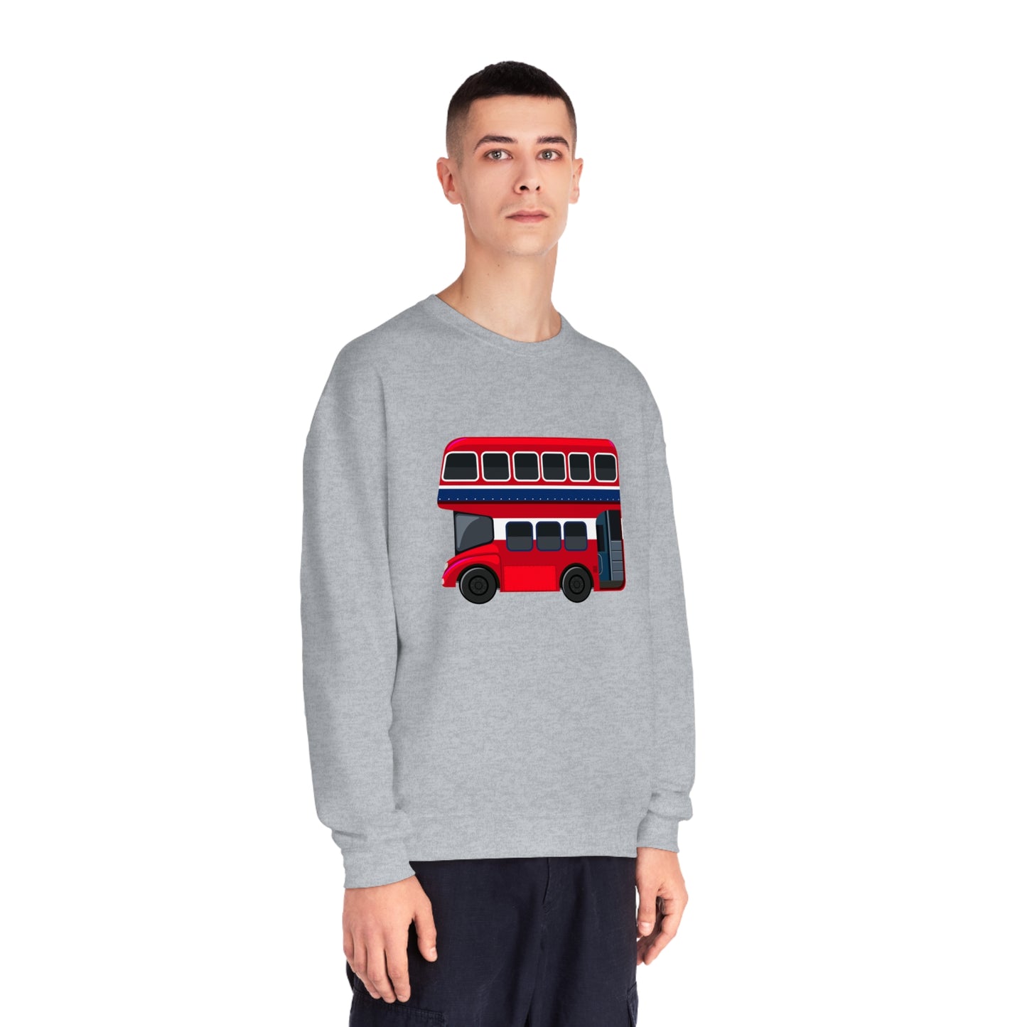 Unisex NuBlend® Crewneck Sweatshirt - London Transport English Bus Iconic Red Double-Decker