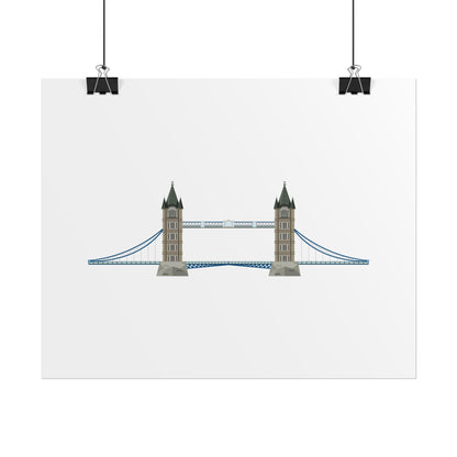 Tower Bridge Rolled Poster, London City Decor, Wall Art, Gift for Travelers, Home Aesthetic, UK Wall Art