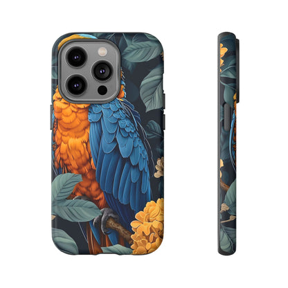 Tropical Parrot Phone Case - Tough Cases, Colorful Phone Cover, Nature Lover Gift, Floral Design, Bird Lover Accessory