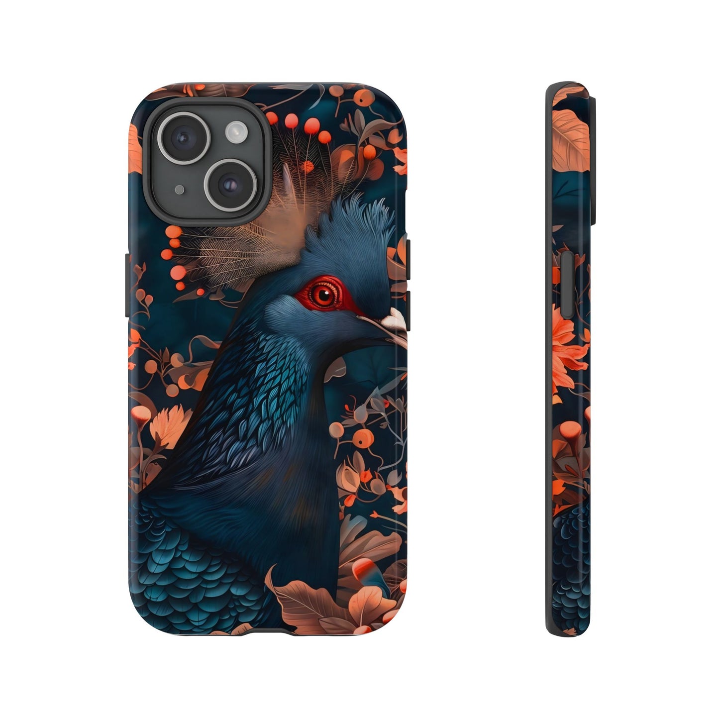 Vibrant Phone Case with Floral Peacock Design - Tough Cases, Artistic Phone Cover, Unique Gift for Nature Lovers, Stand Out Tech Accessory