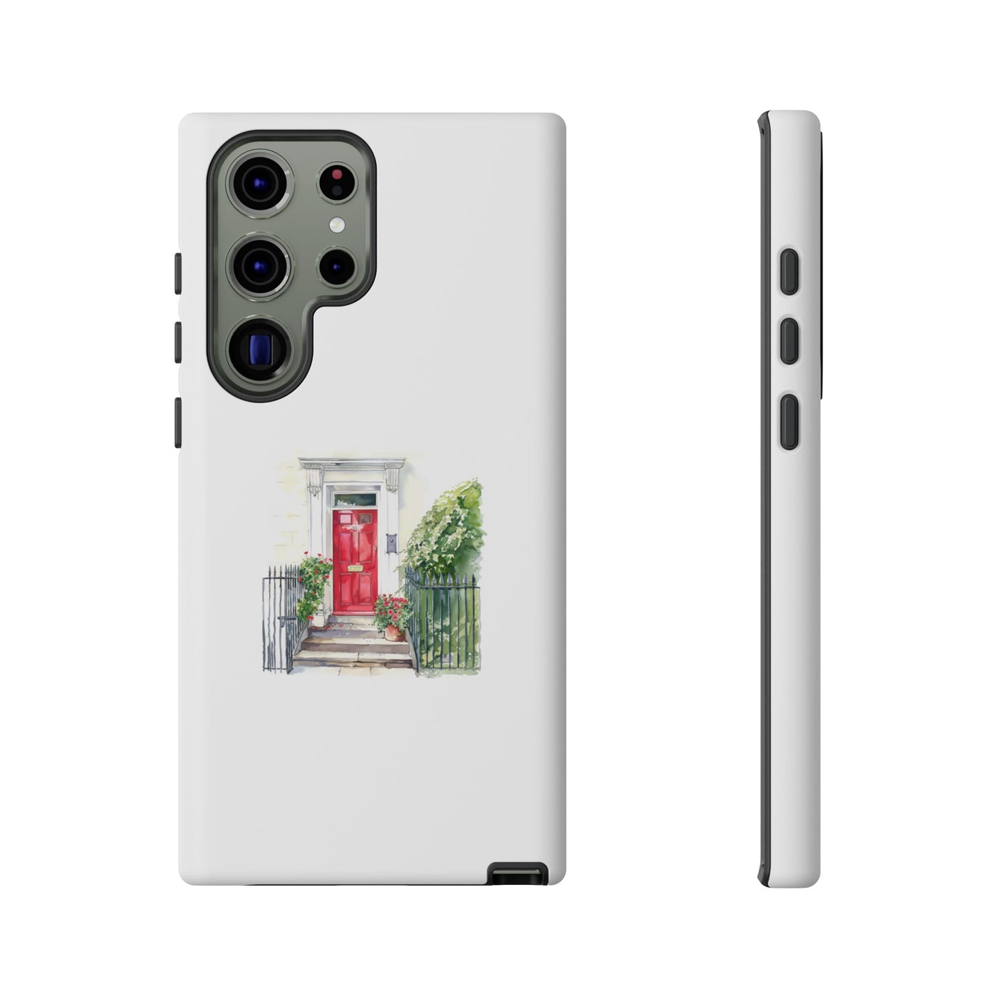Artistic Phone Case - Charming Red Door Design for Stylish Protection