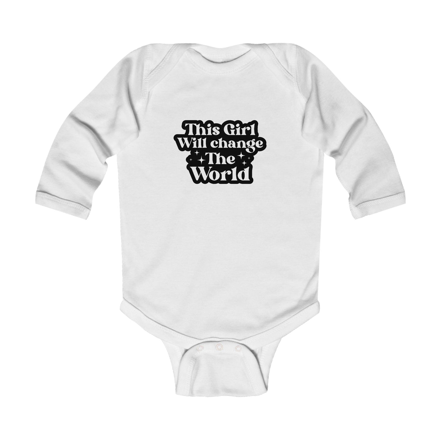 Infant Long Sleeve Bodysuit - "This Girl Will Change The World" Inspirational Baby Outfit